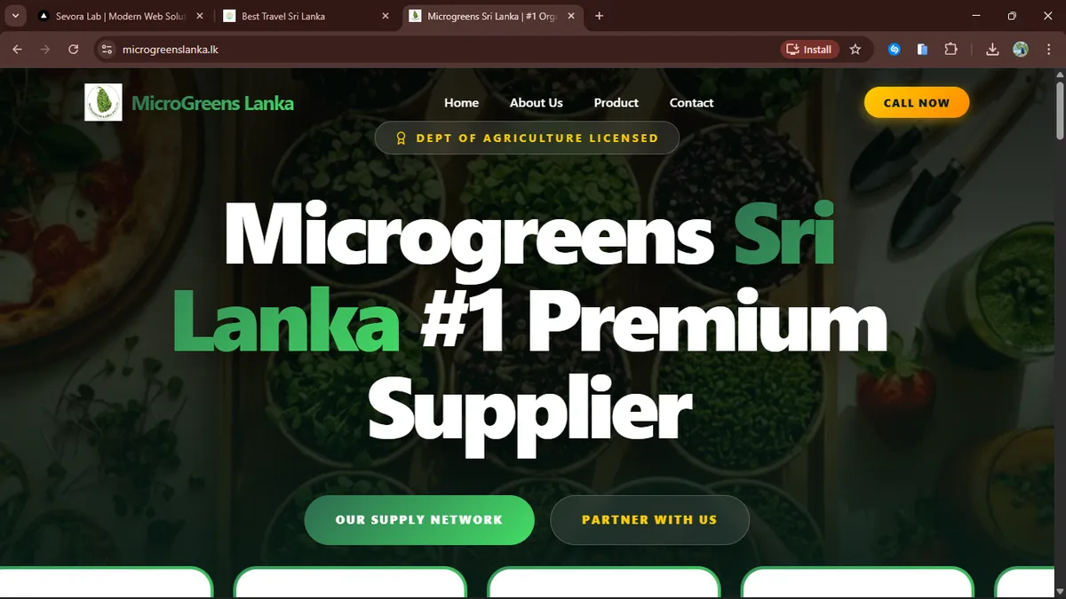 E-commerce agriculture website development for local green products