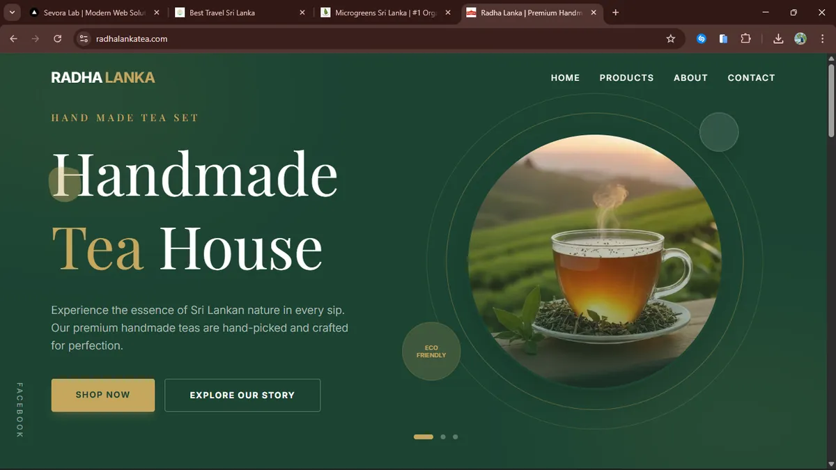 Corporate profile website and logo branding project for local Ceylon tea business